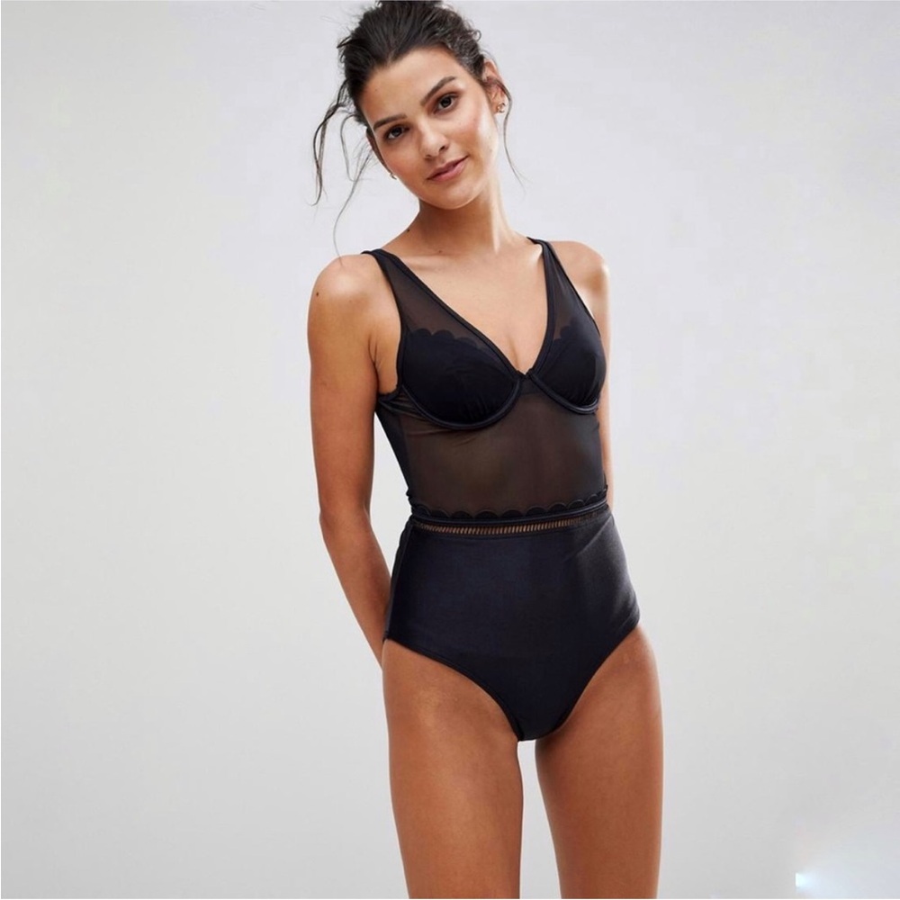 Ted Baker Black Sheer Bathing Suit